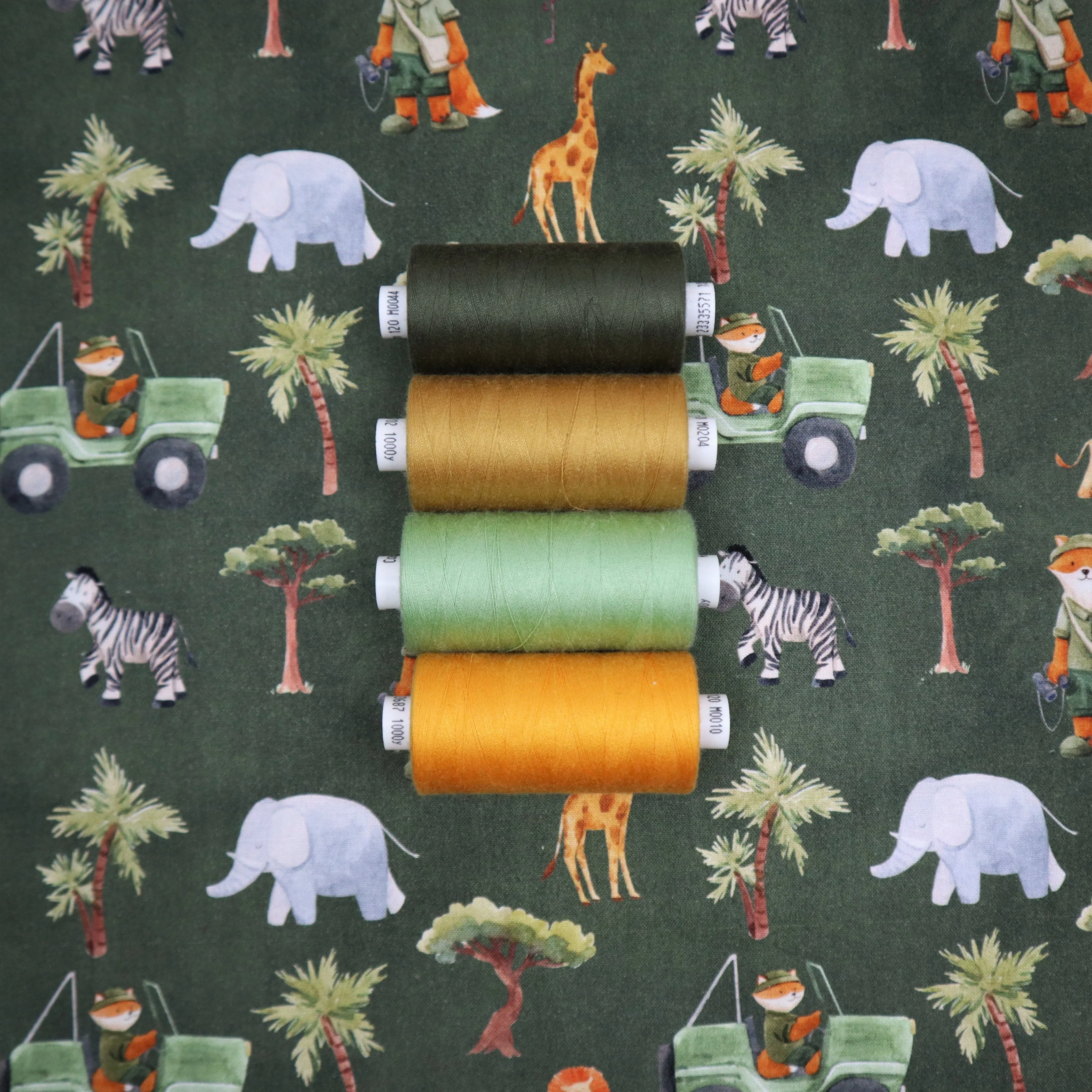 100% Cotton in On Safari Print