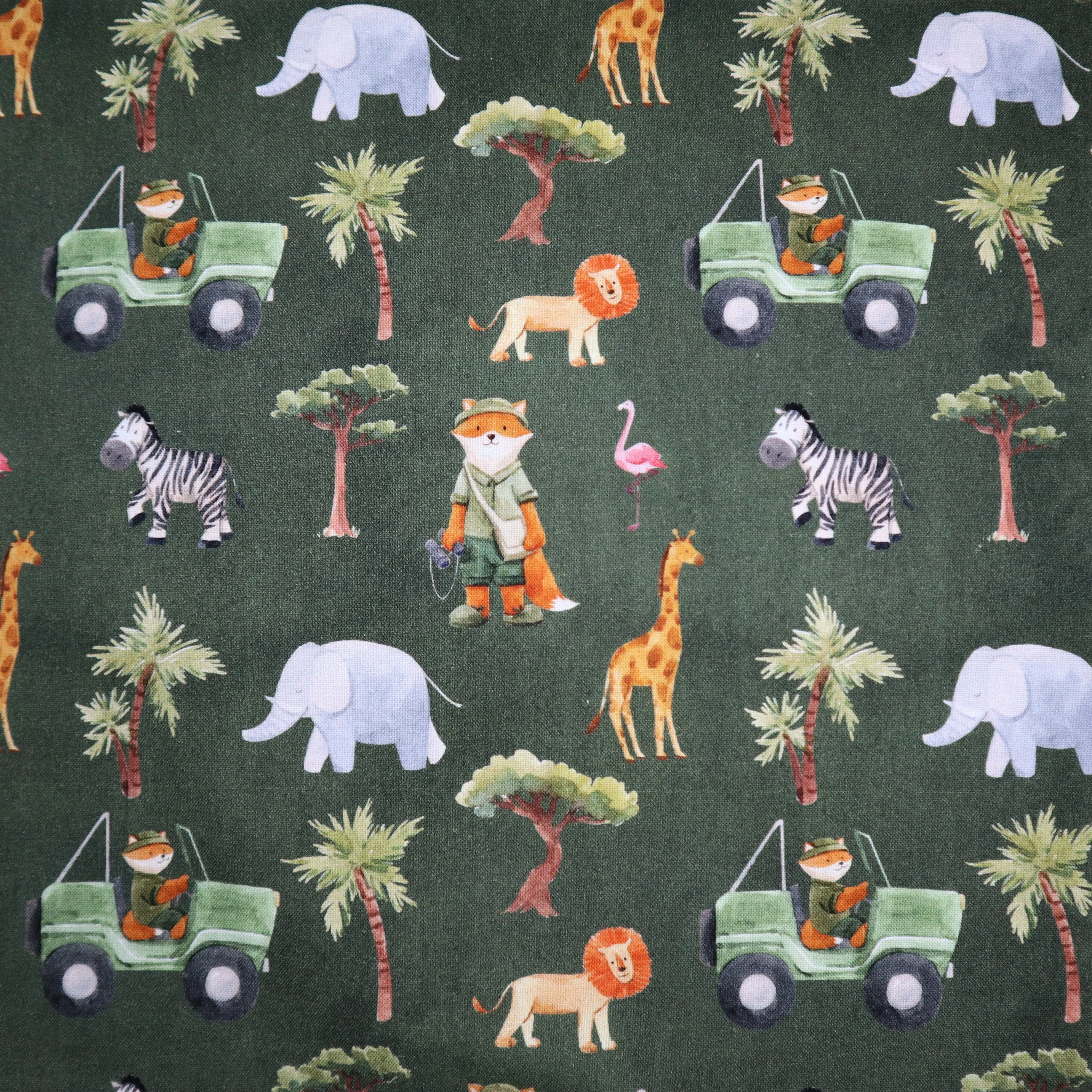 100% Cotton in On Safari Print