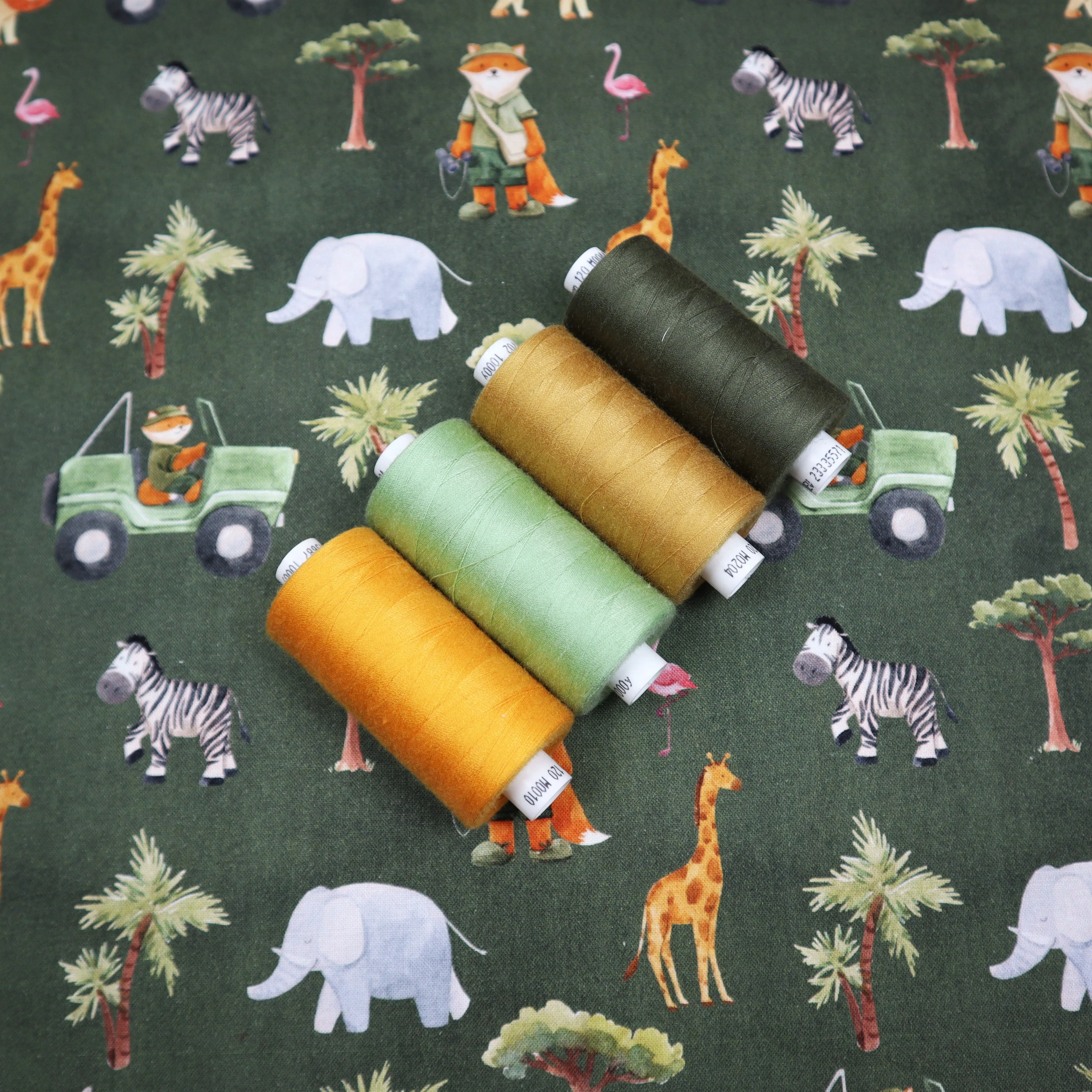 100% Cotton in On Safari Print