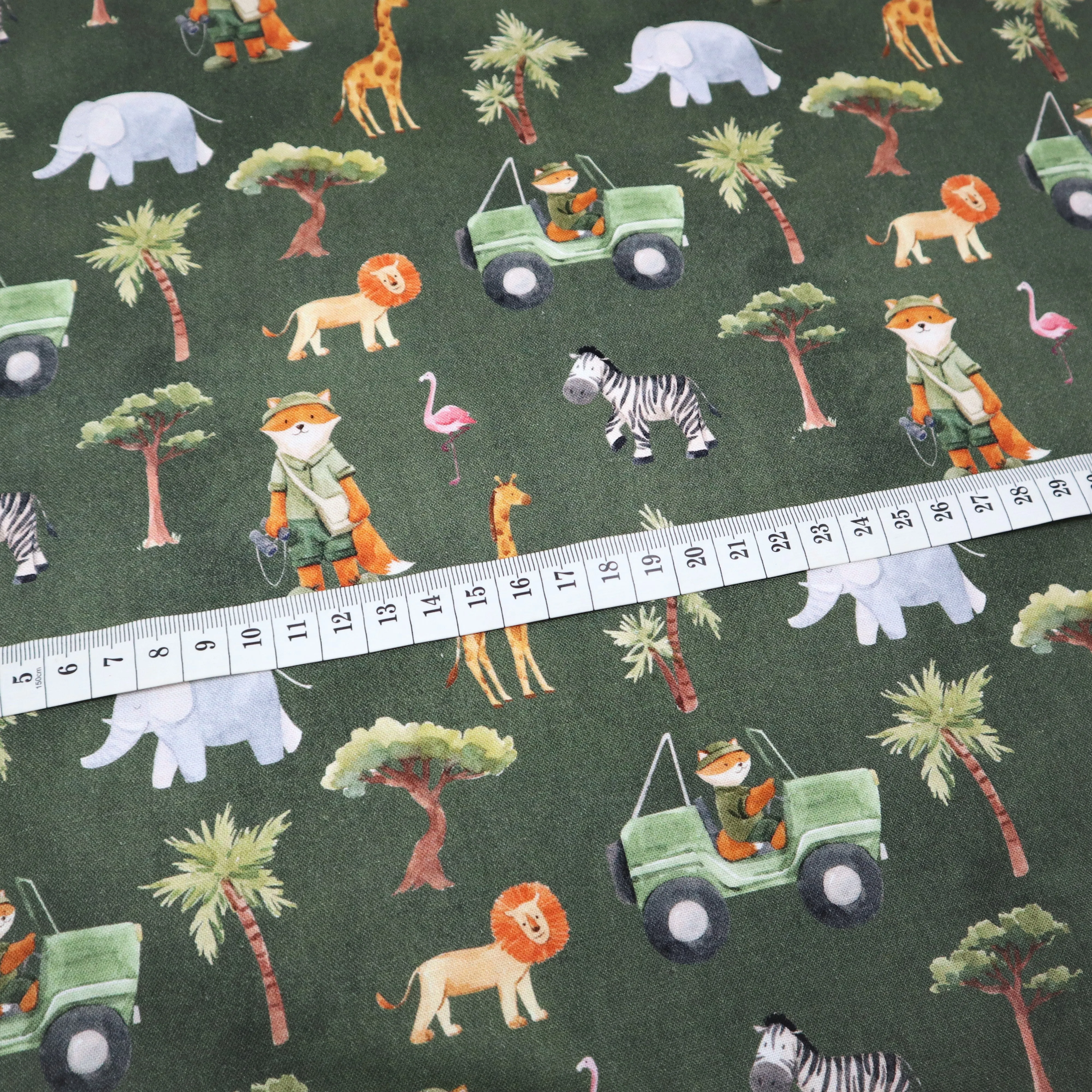 100% Cotton in On Safari Print