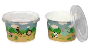 100 Count 8Oz Deli Containers Safari - Durable Food Storage Containers With Lids, Hot And Cold Disposable Containers Use For Frozen Desserts, Soups, Or Any Food Of Your Choice (8Oz)