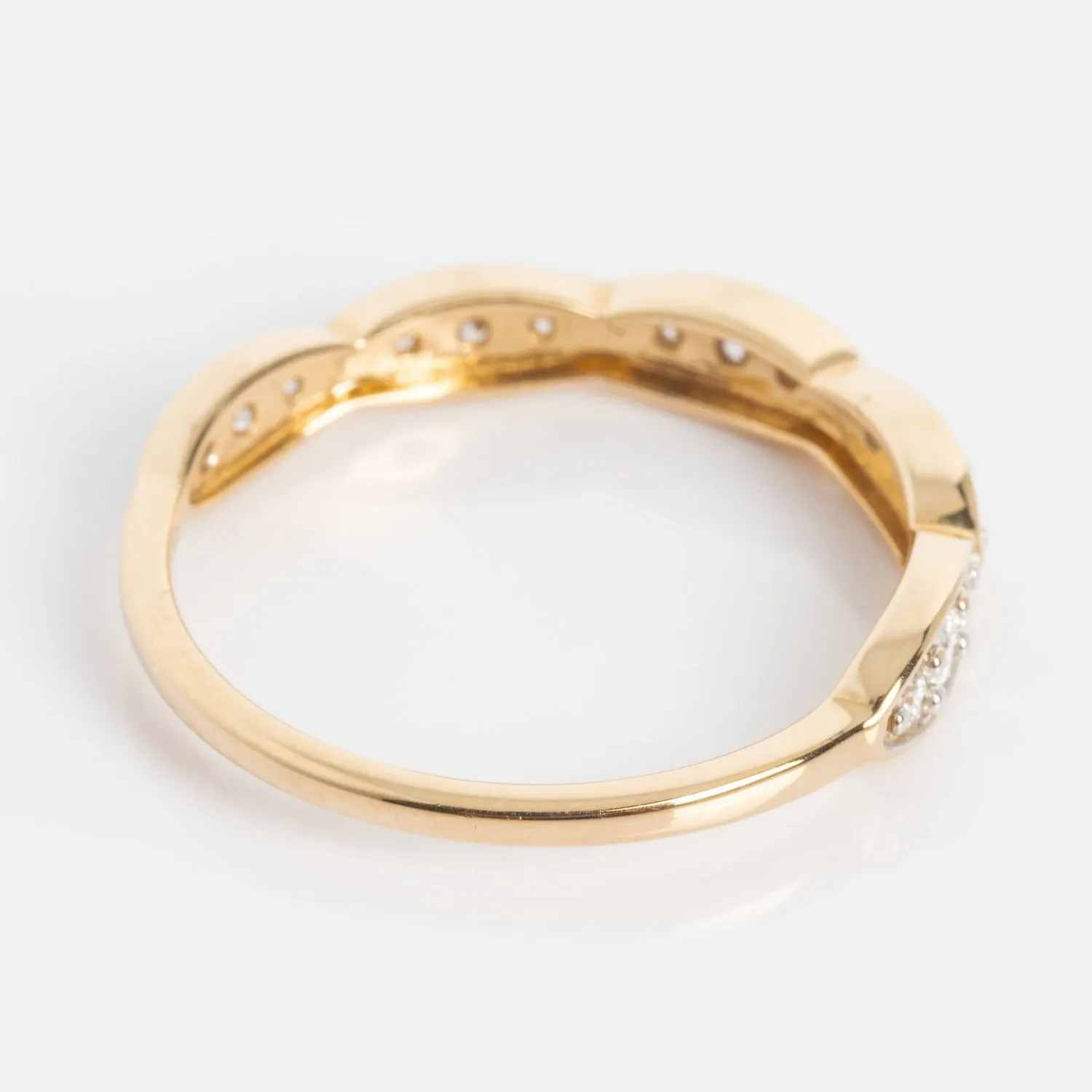 14k Vintage Inspired Diamond Stacking Band