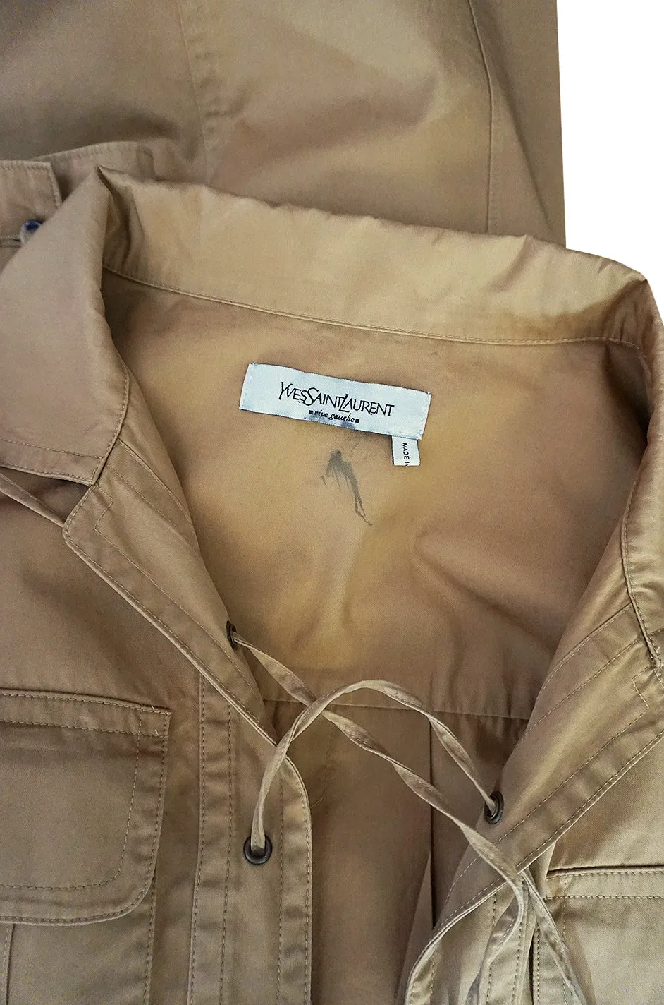 2002 Tom Ford for Yves Saint Laurent Reissue Khaki Safari Dress