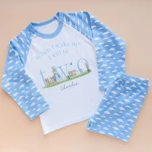 2nd Birthday Personalised Blue Boy Peter Rabbit Inspired Pyjamas Set