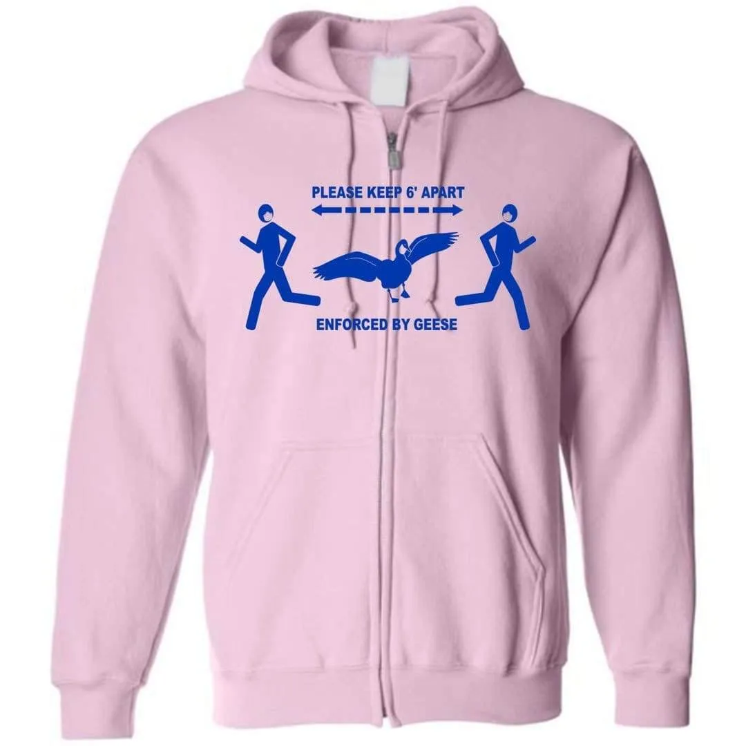 6 Feet of Geese Light Unisex Zip Hoodie