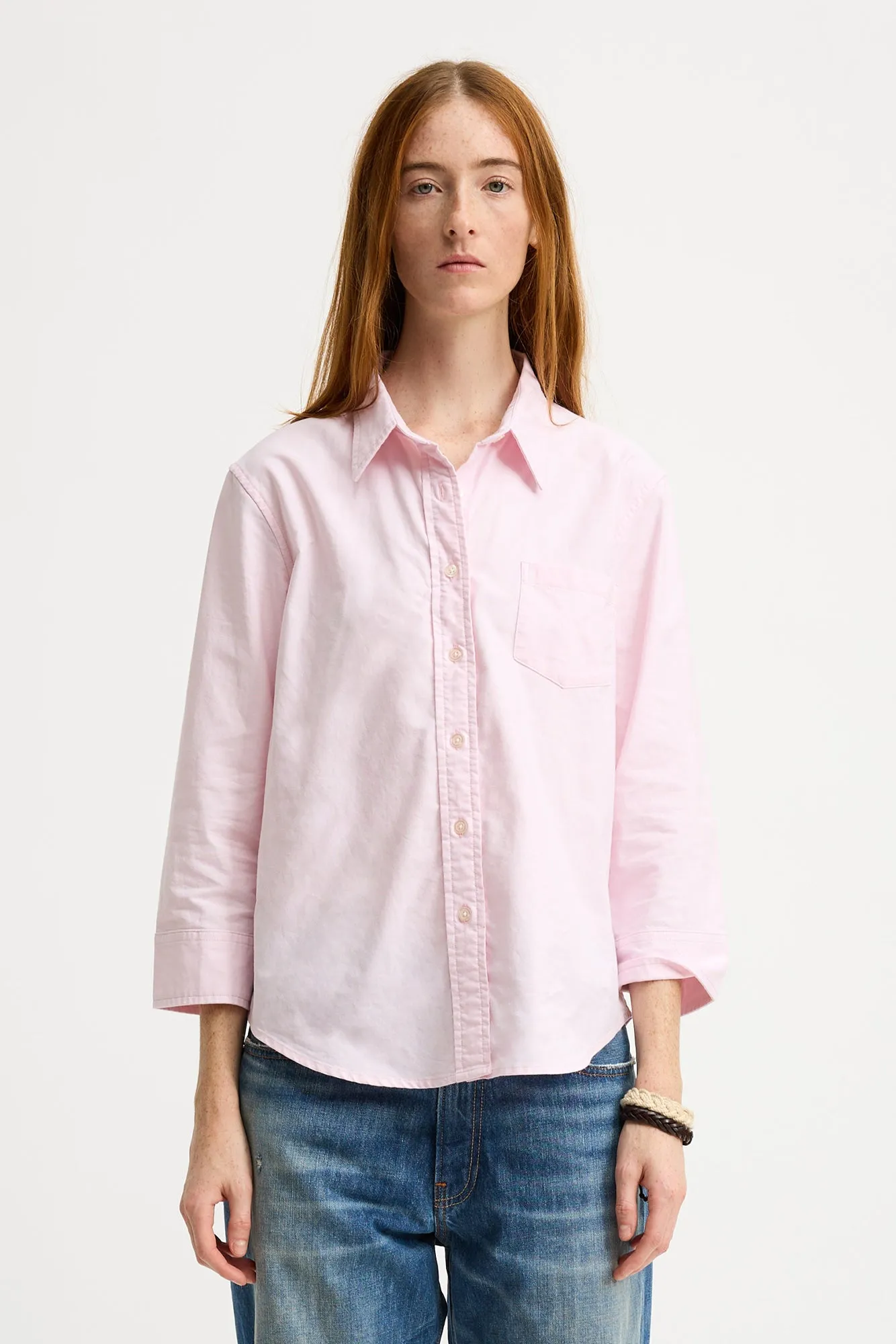 Adrienne Shrunken Shirt - Light Pink