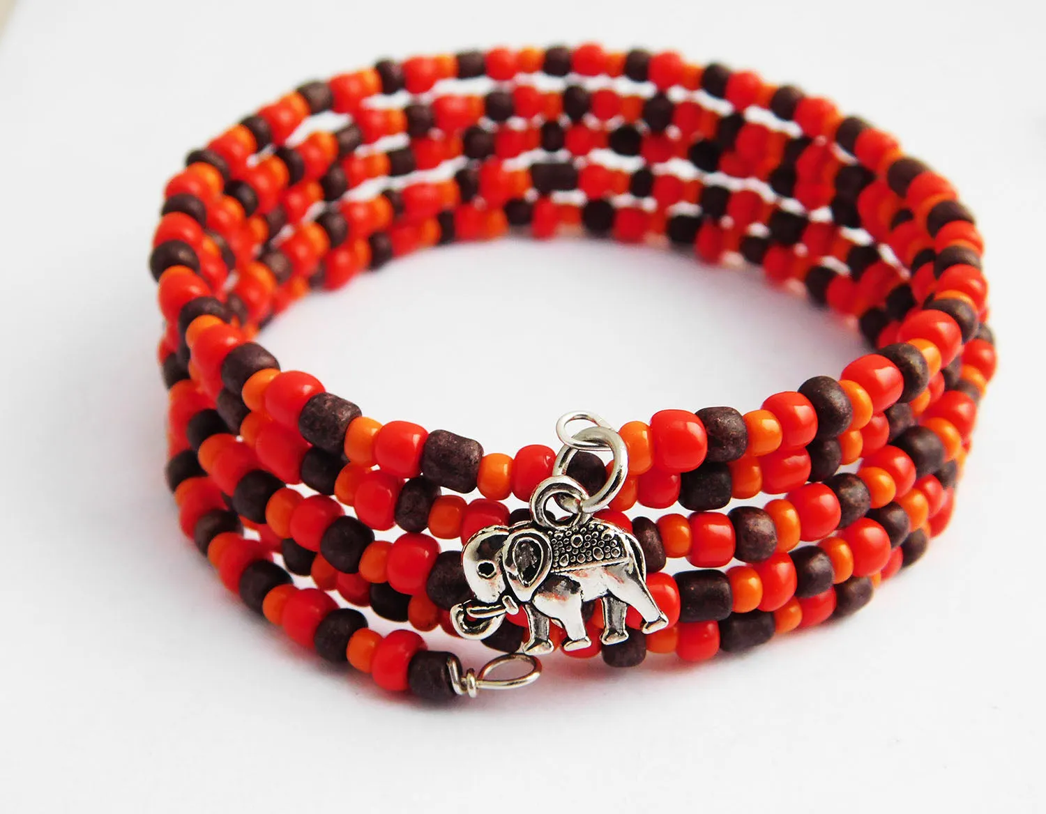 African Jewelry Set Elephant Beaded Necklace Earrings Bracelet Gift Ideas