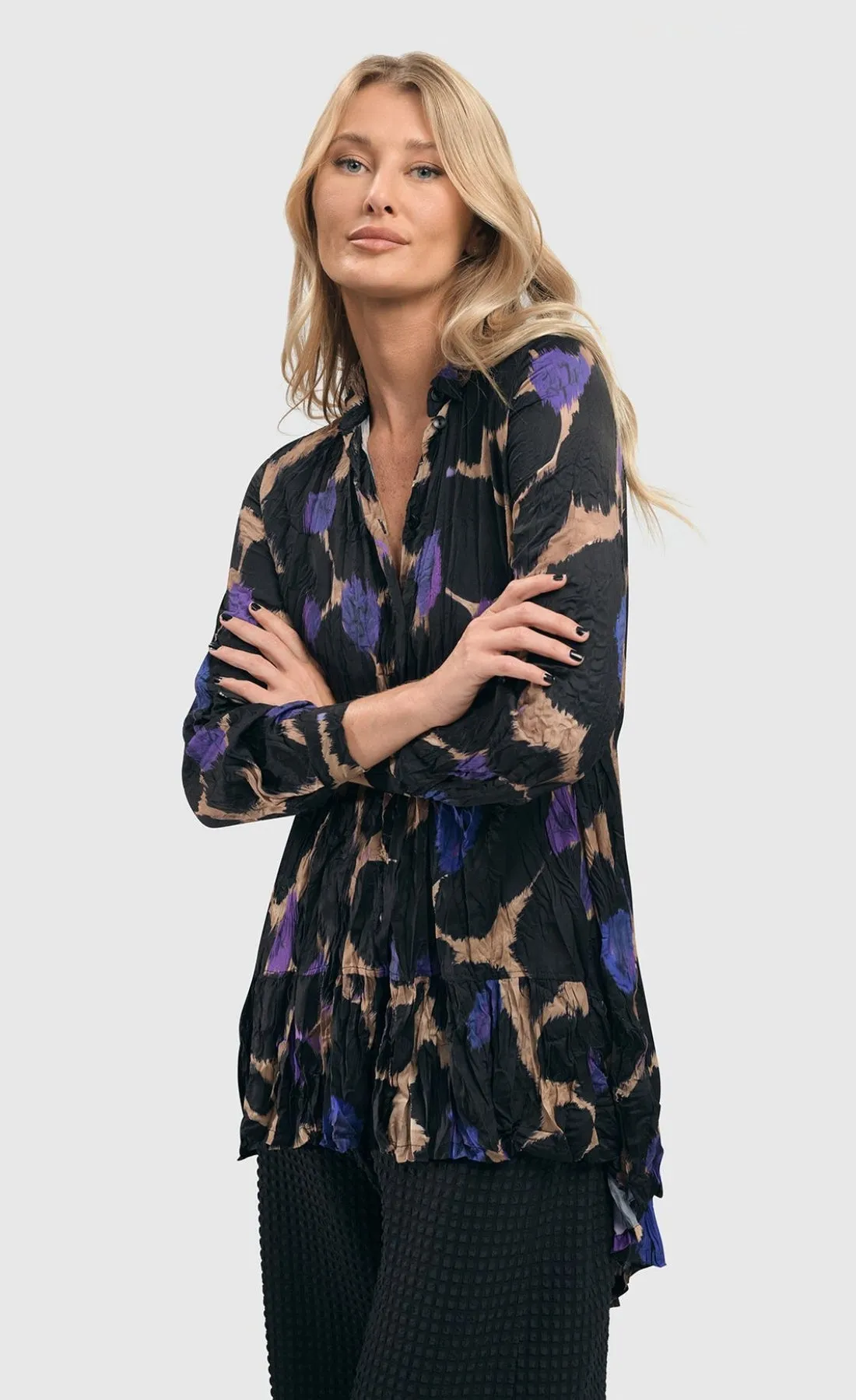 Alembika Amethyst Crinkle Tunic Blouse