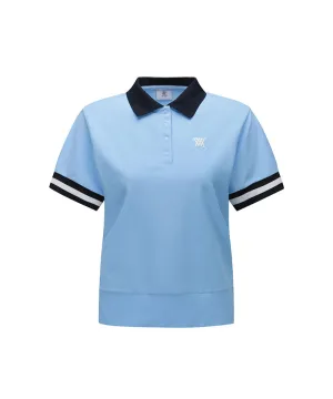 ANEW Golf: Women Terry Material Collar Short T-Shirt - Sky Blue