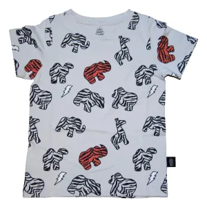 Animal Cookie Print Tee in Gray