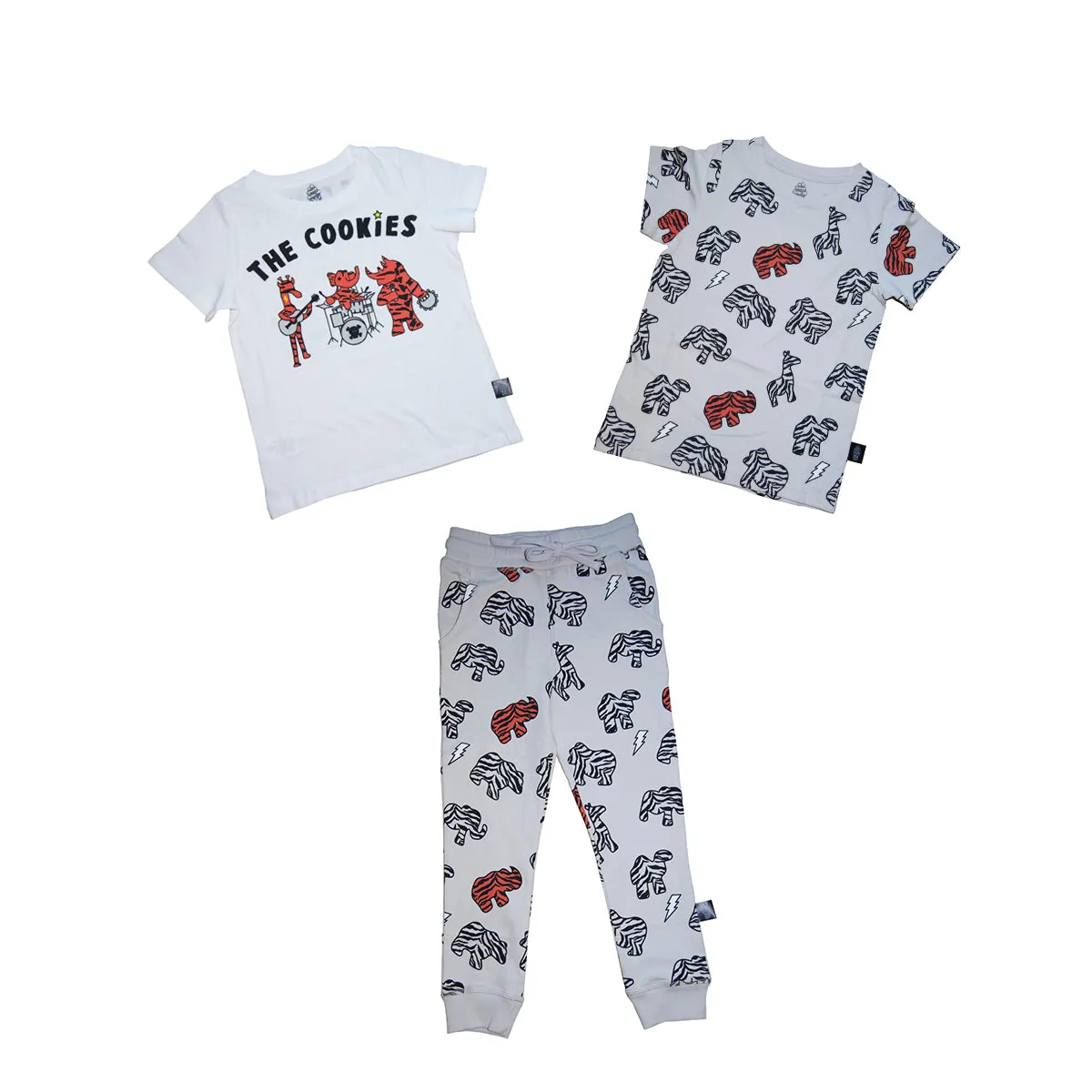 Animal Cookie Print Tee in Gray
