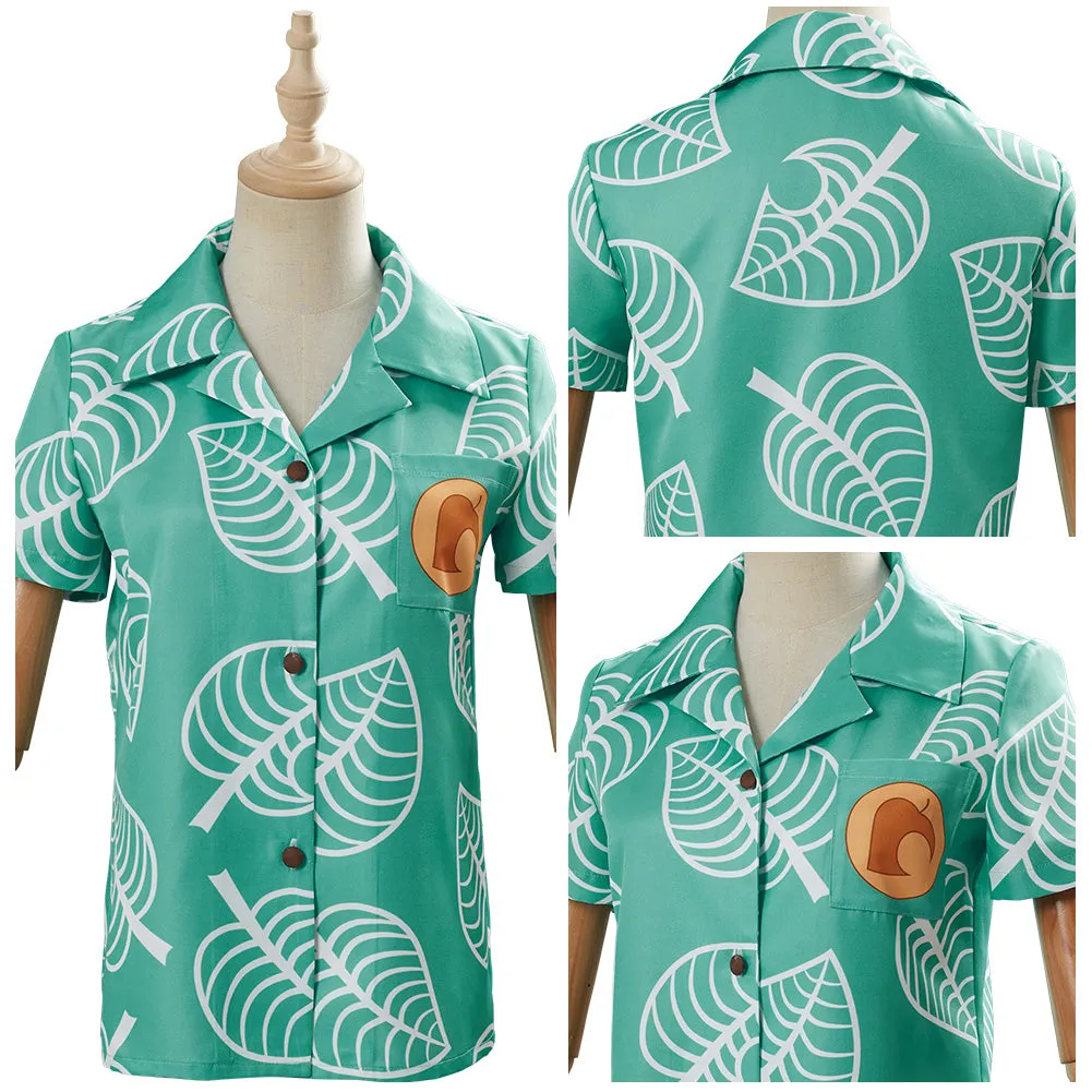 Animal Crossing Timmy & Tommy Cosplay Costume Short Sleeve Shirts Top For Adult