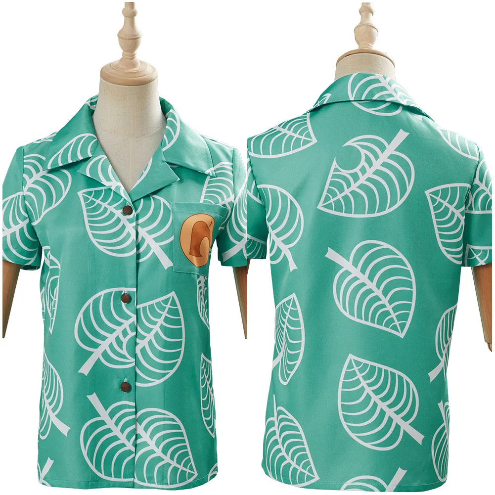 Animal Crossing Timmy & Tommy Cosplay Costume Short Sleeve Shirts Top For Adult