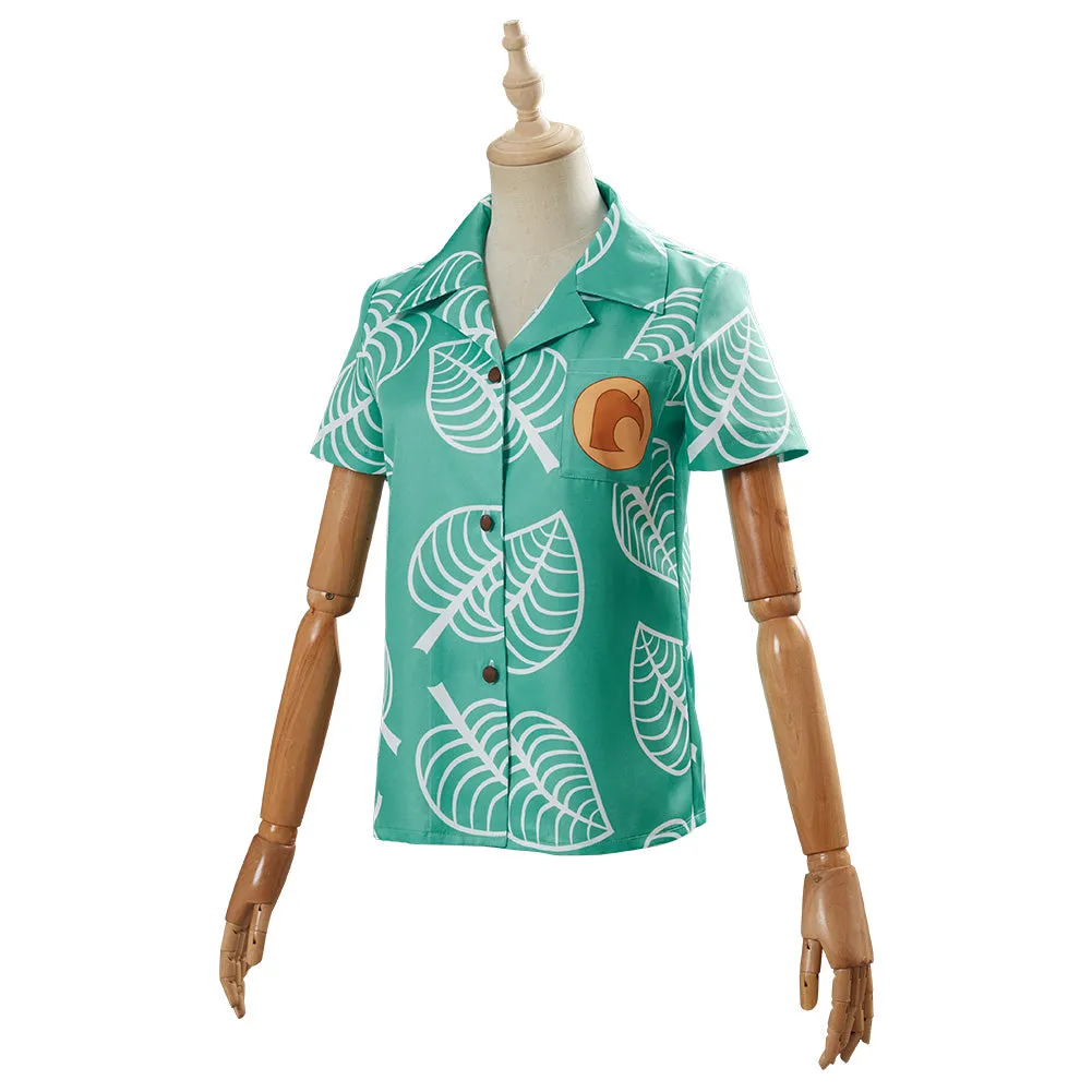 Animal Crossing Timmy & Tommy Cosplay Costume Short Sleeve Shirts Top For Adult
