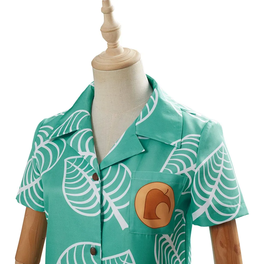 Animal Crossing Timmy & Tommy Cosplay Costume Short Sleeve Shirts Top For Adult