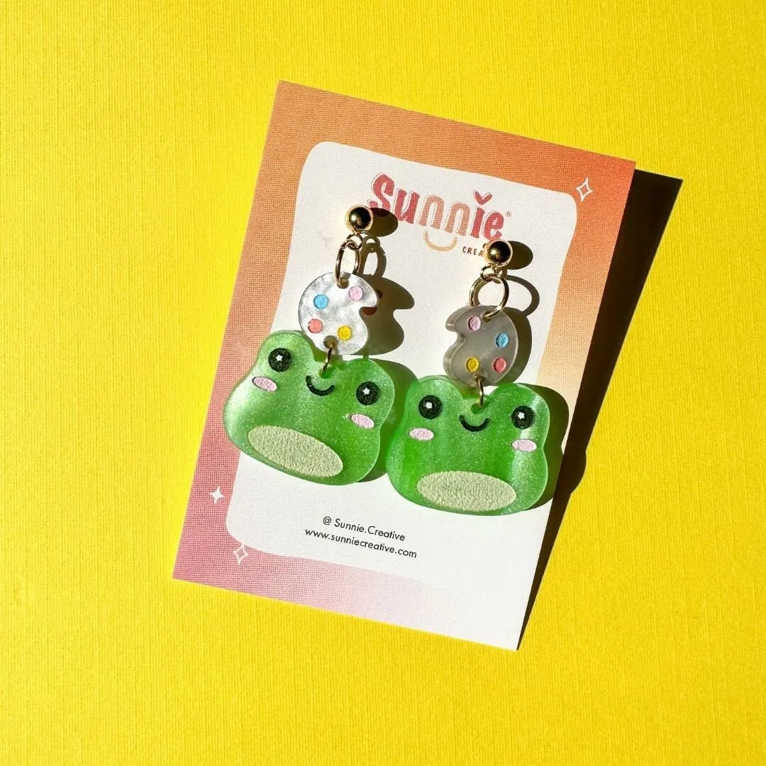 Artist Frog Earrings