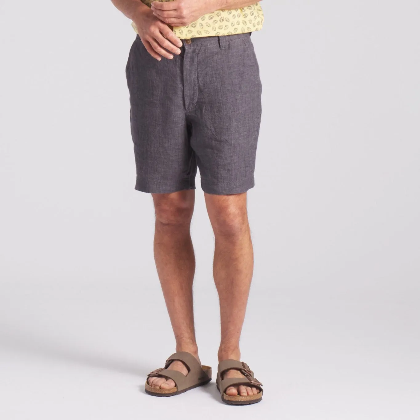 Aventura Washed Linen Shorts - Charcoal