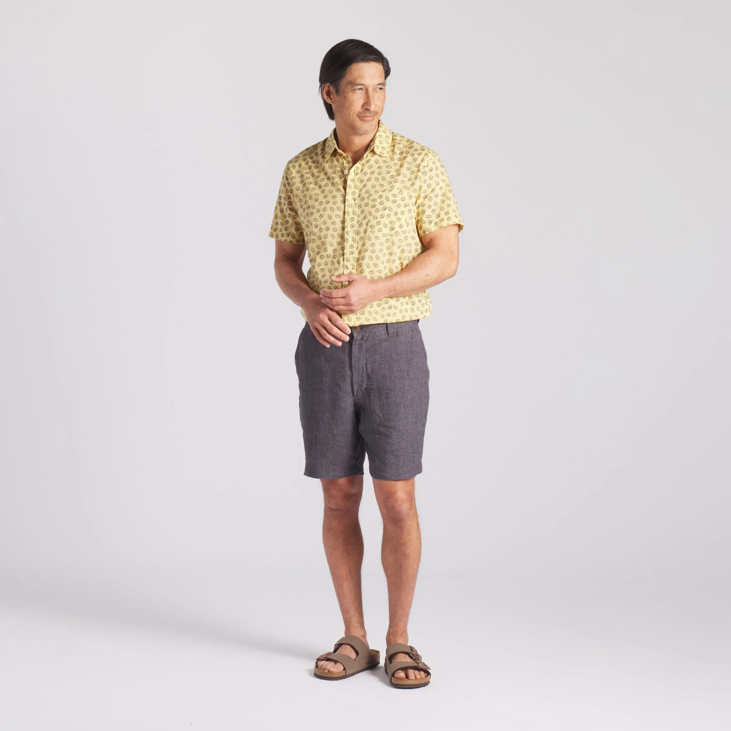 Aventura Washed Linen Shorts - Charcoal