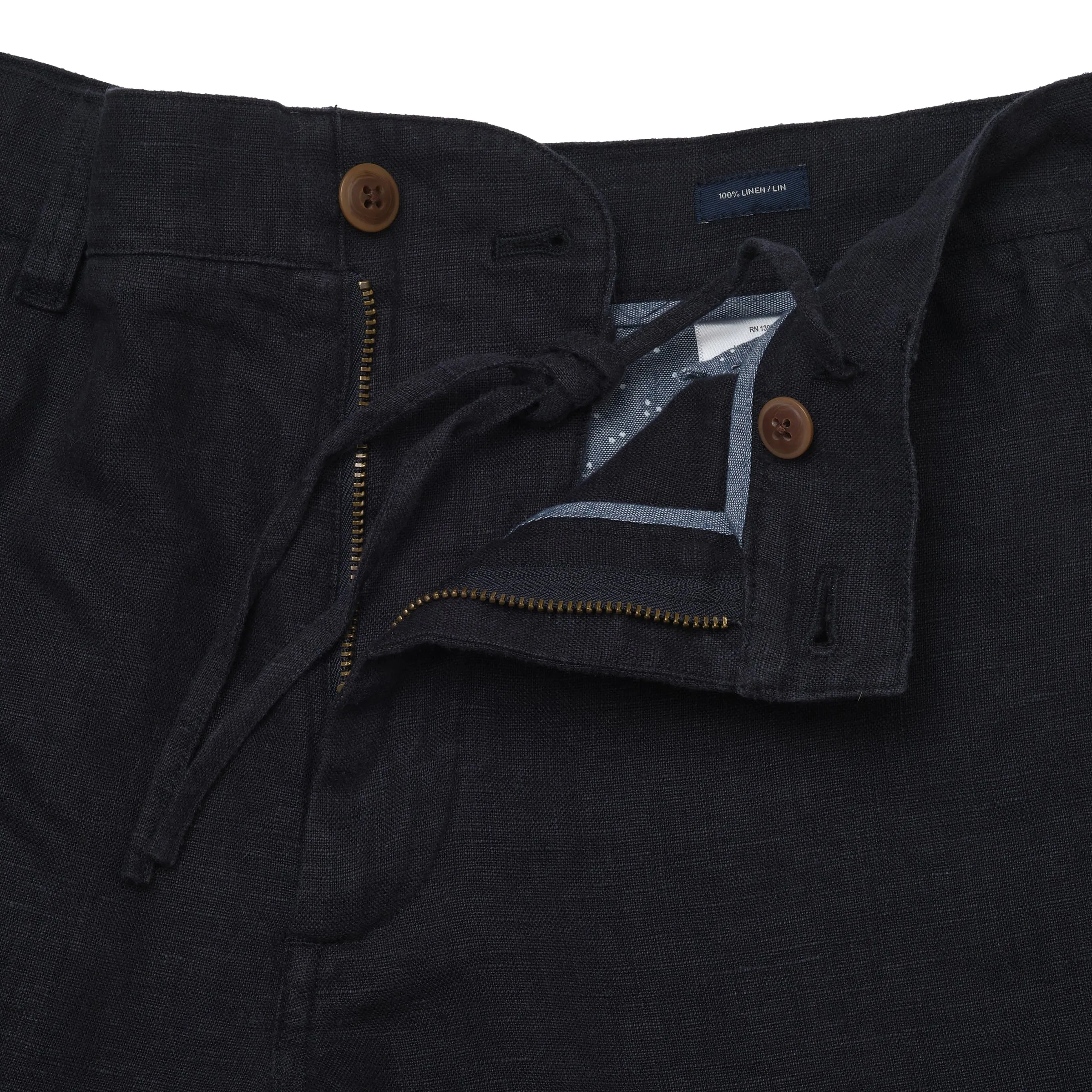 Aventura Washed Linen Shorts - Navy