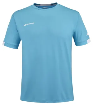 Babolat Play Mens Crew Neck Badminton T-Shirt - Cyan Blue