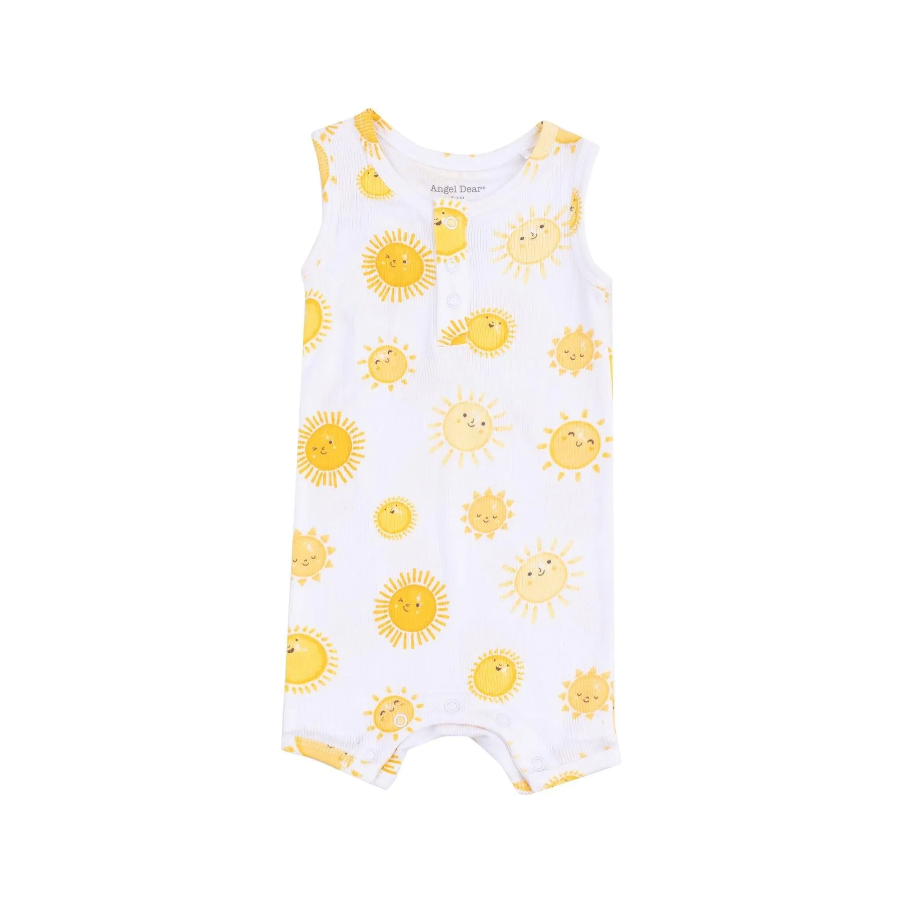 Baby Boy Jumpsuits and Rompers | Sleeveless Shortie Romper- Happy Suns| Angel Dear