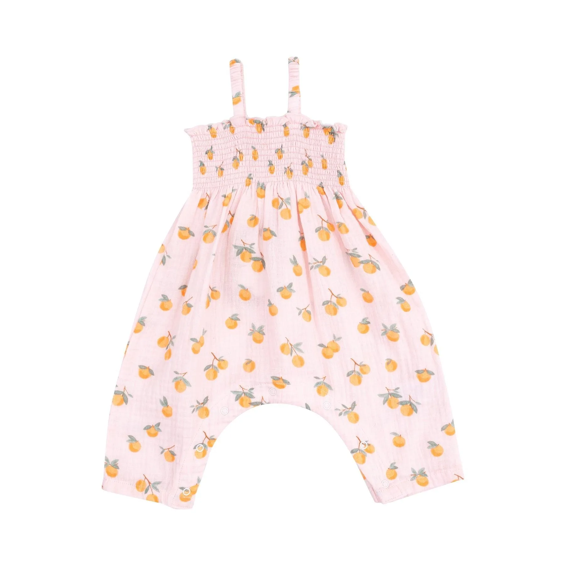 Baby Girl JUmpsuits and Rompers | Smocked Romper-Clementines | Angel Dear