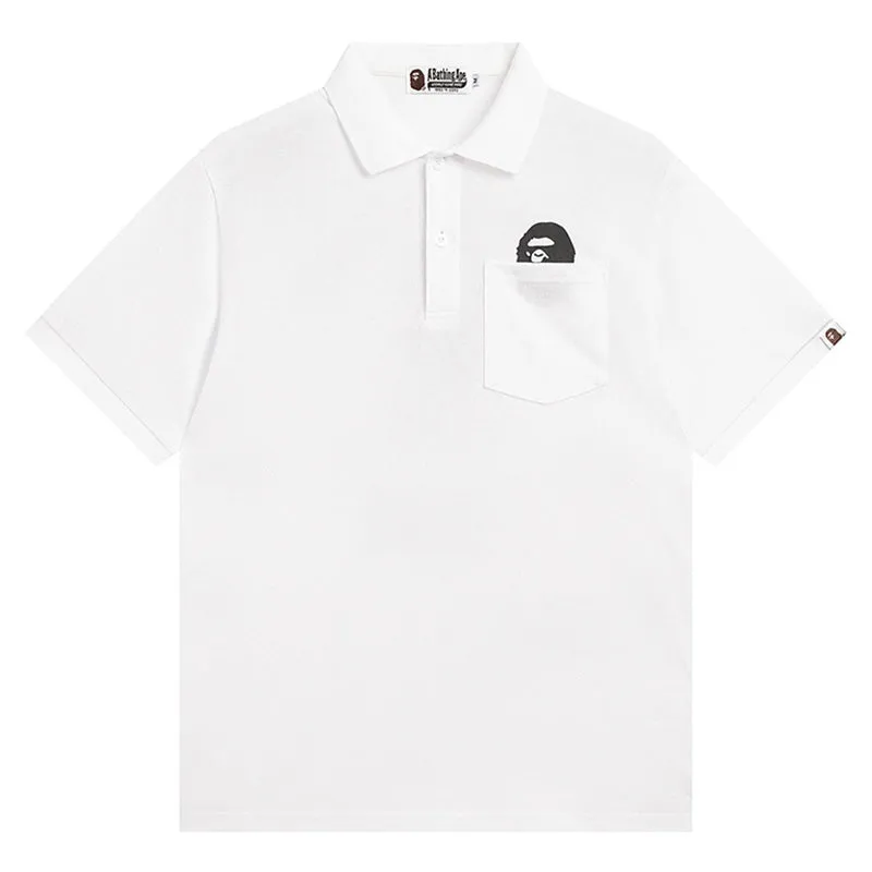 BAPE A BATHING Ape Head Logo Polo T-Shirt