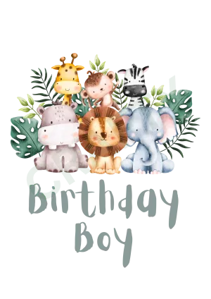 Birthday Boy Jungle Sublimation Print