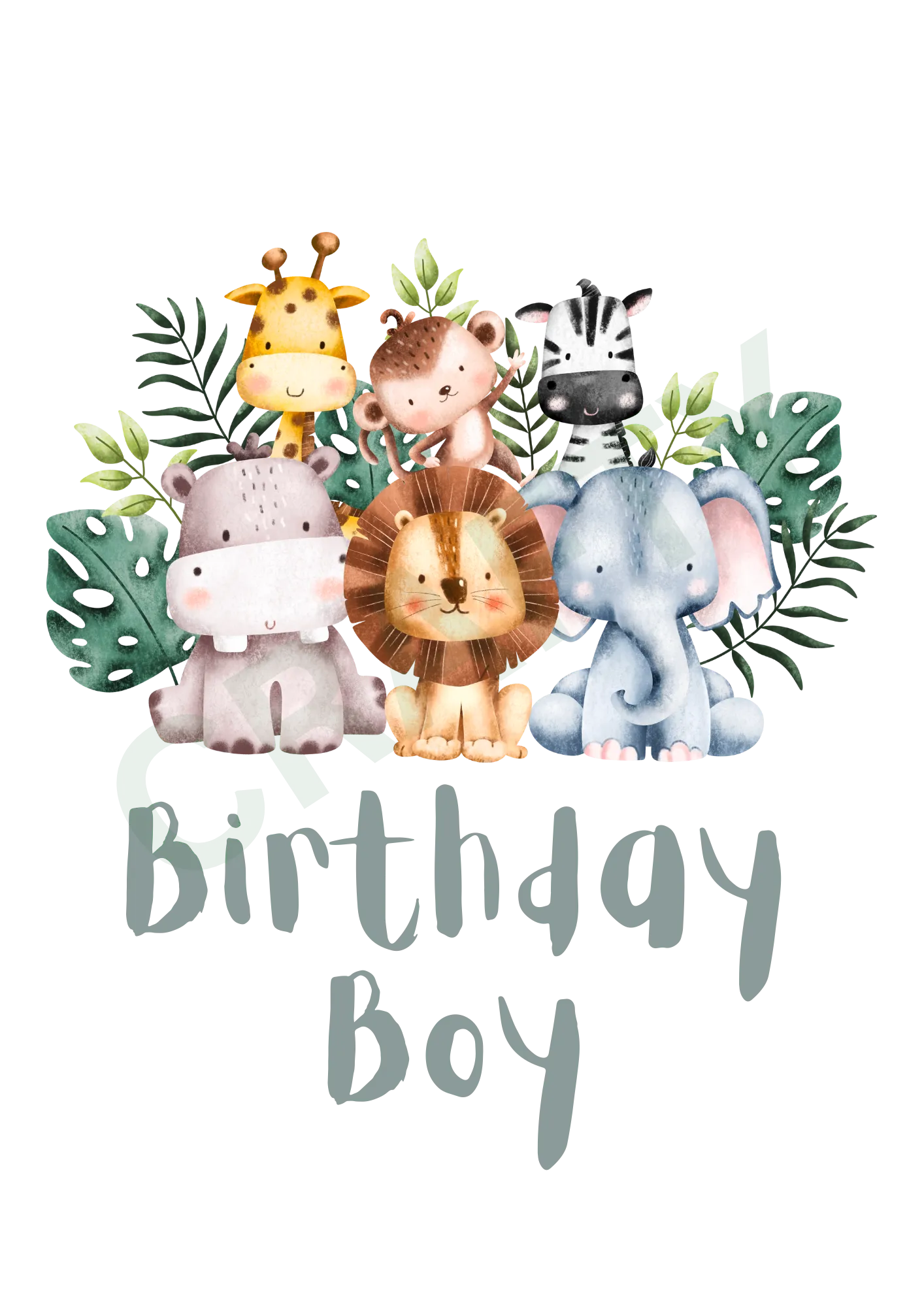 Birthday Boy Jungle Sublimation Print