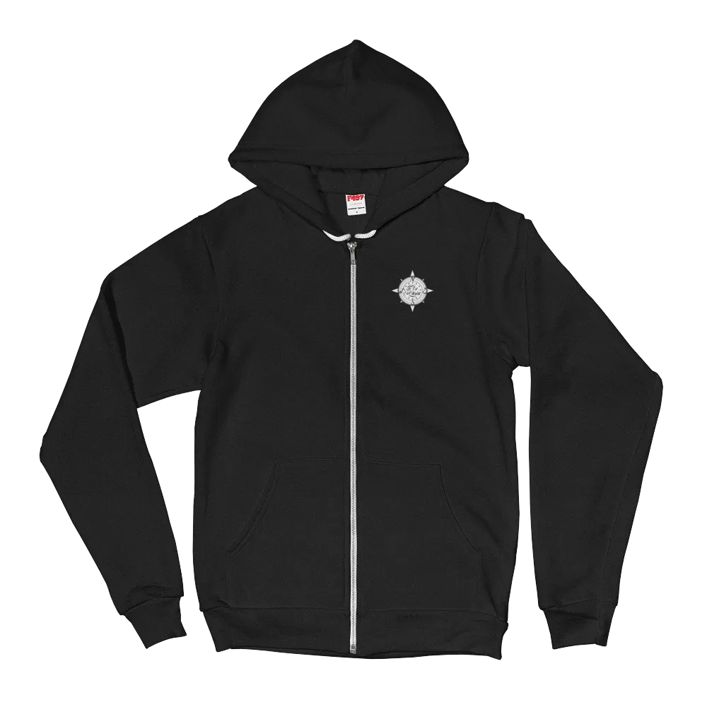 Black Solid Compass Logo Hoodie