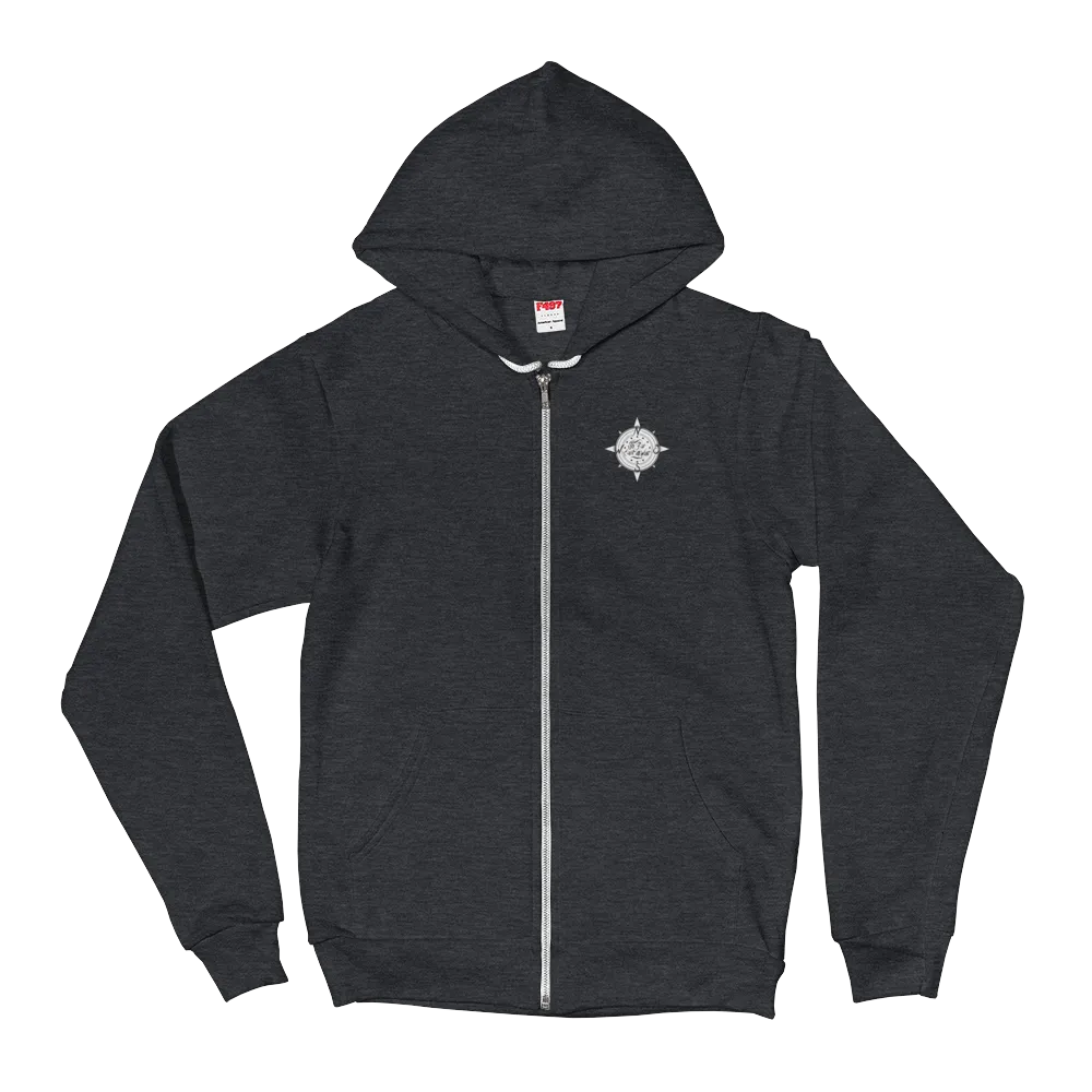 Black Solid Compass Logo Hoodie