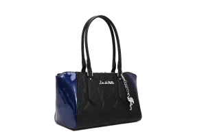 Black with Royal Blue Sparkle Safari Tote