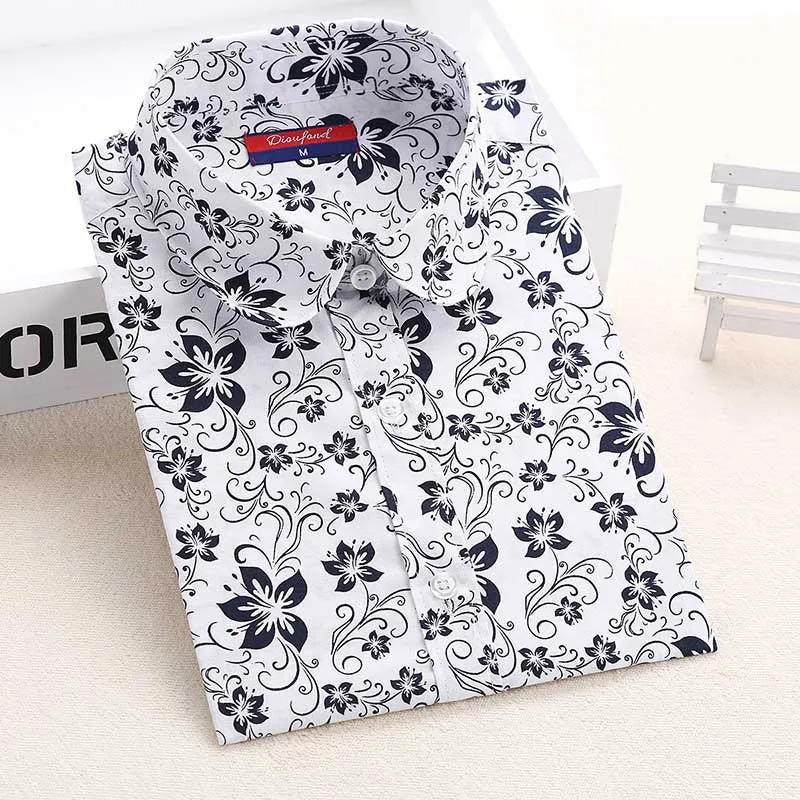 Blouses Women Long Sleeve Shirts Animal Print Cotton Ladies Tops Vintage Clothing Womens Shirt Plus Size 5XL