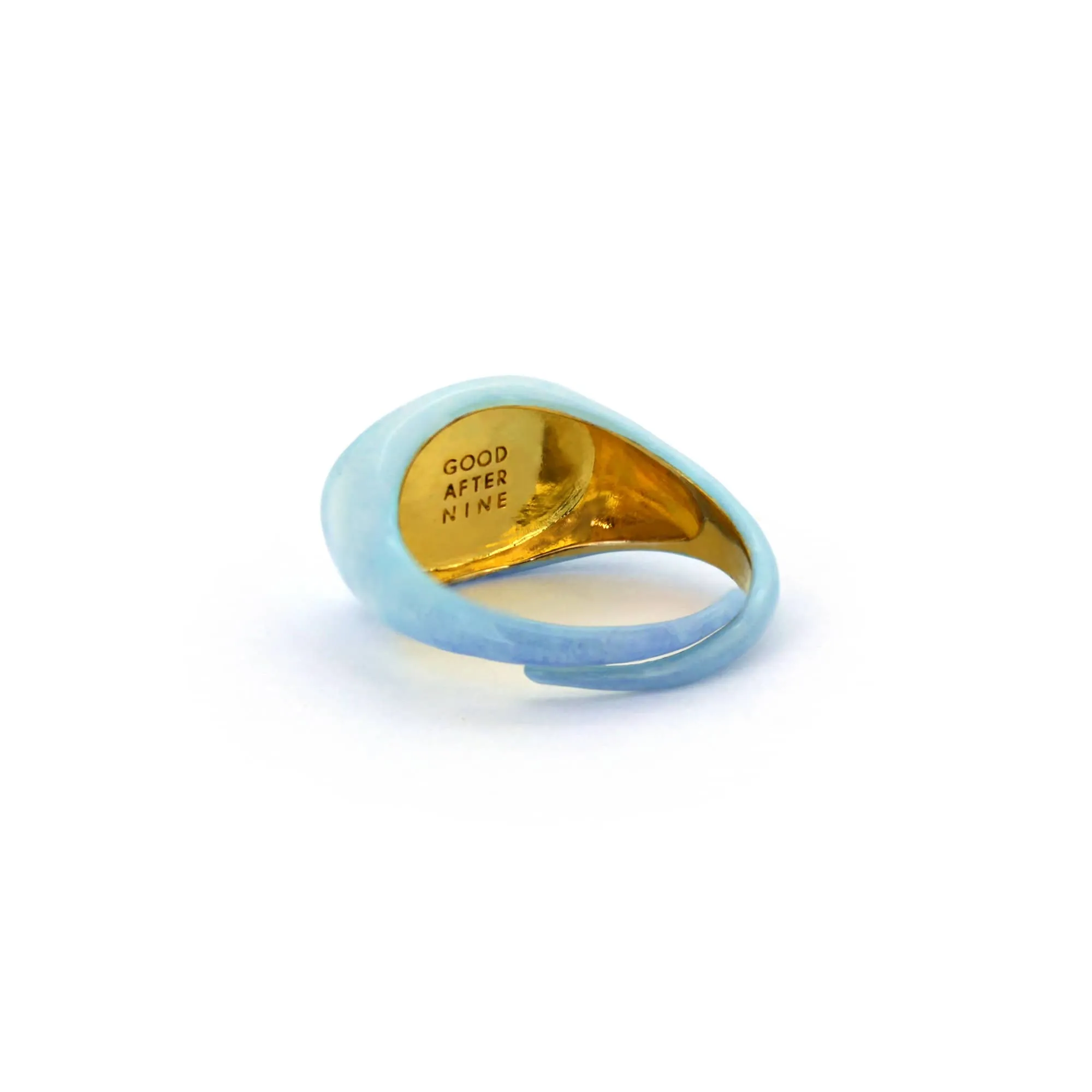 Blue Sky Oval Signet Ring | Sky