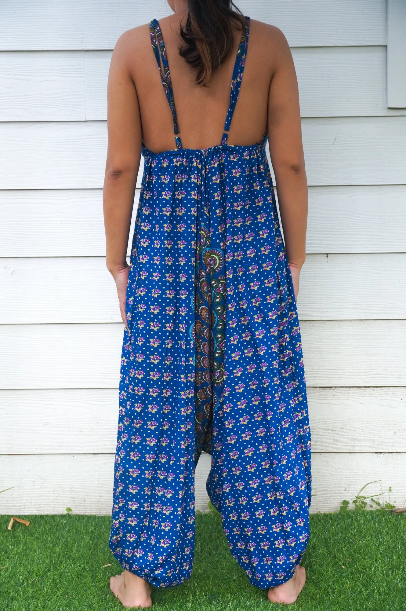 Bohemian Harem Jumpsuit- Blue Chakra