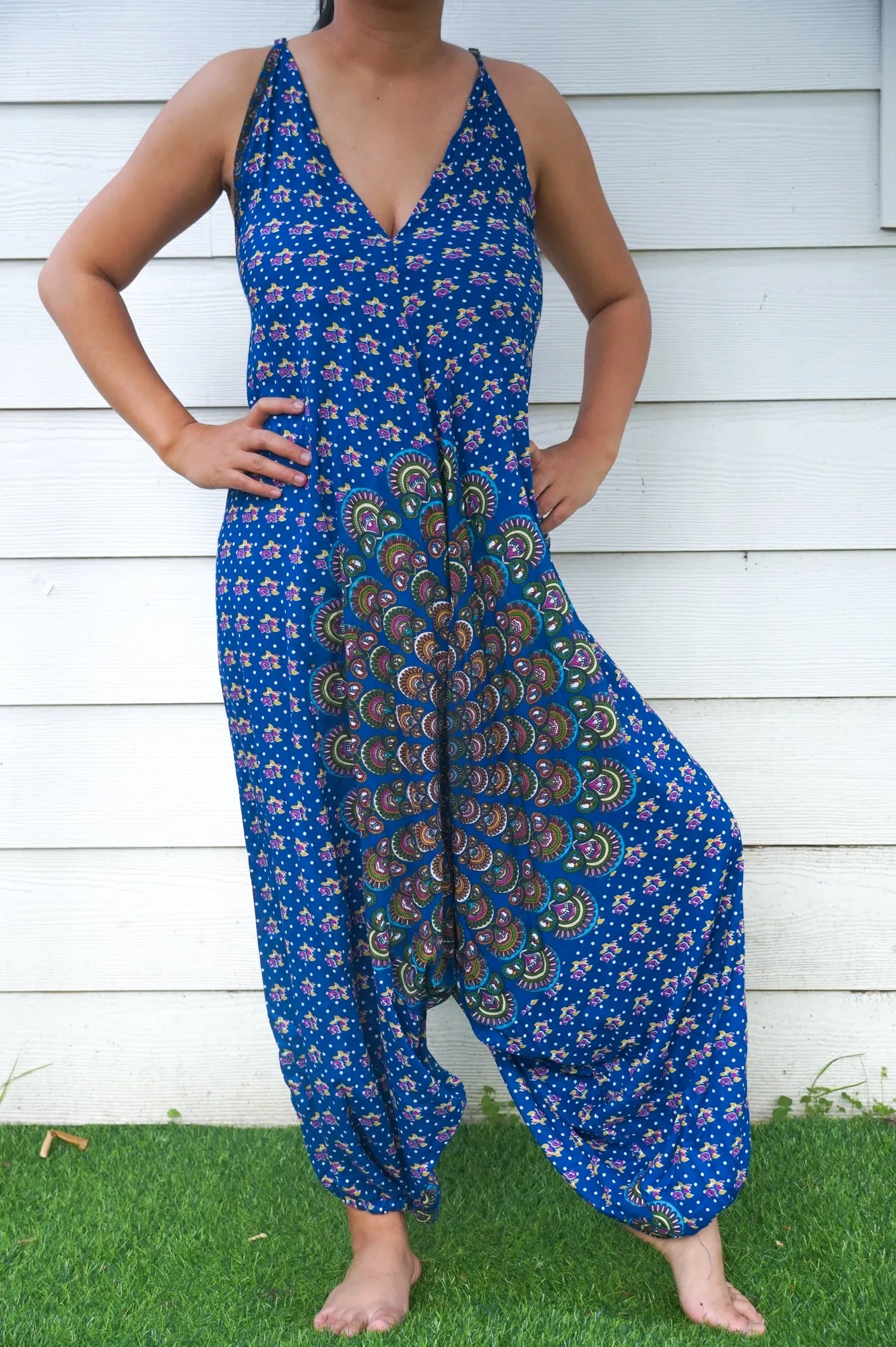 Bohemian Harem Jumpsuit- Blue Chakra