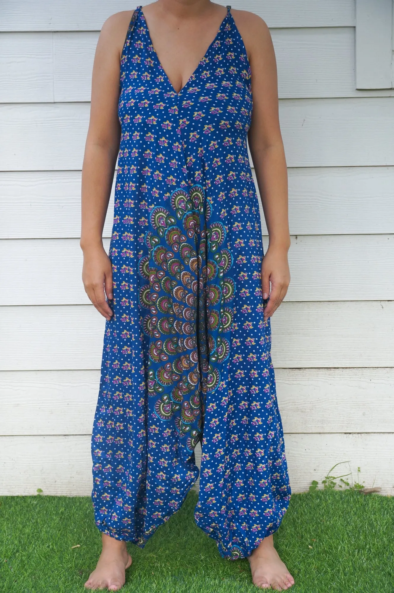 Bohemian Harem Jumpsuit- Blue Chakra