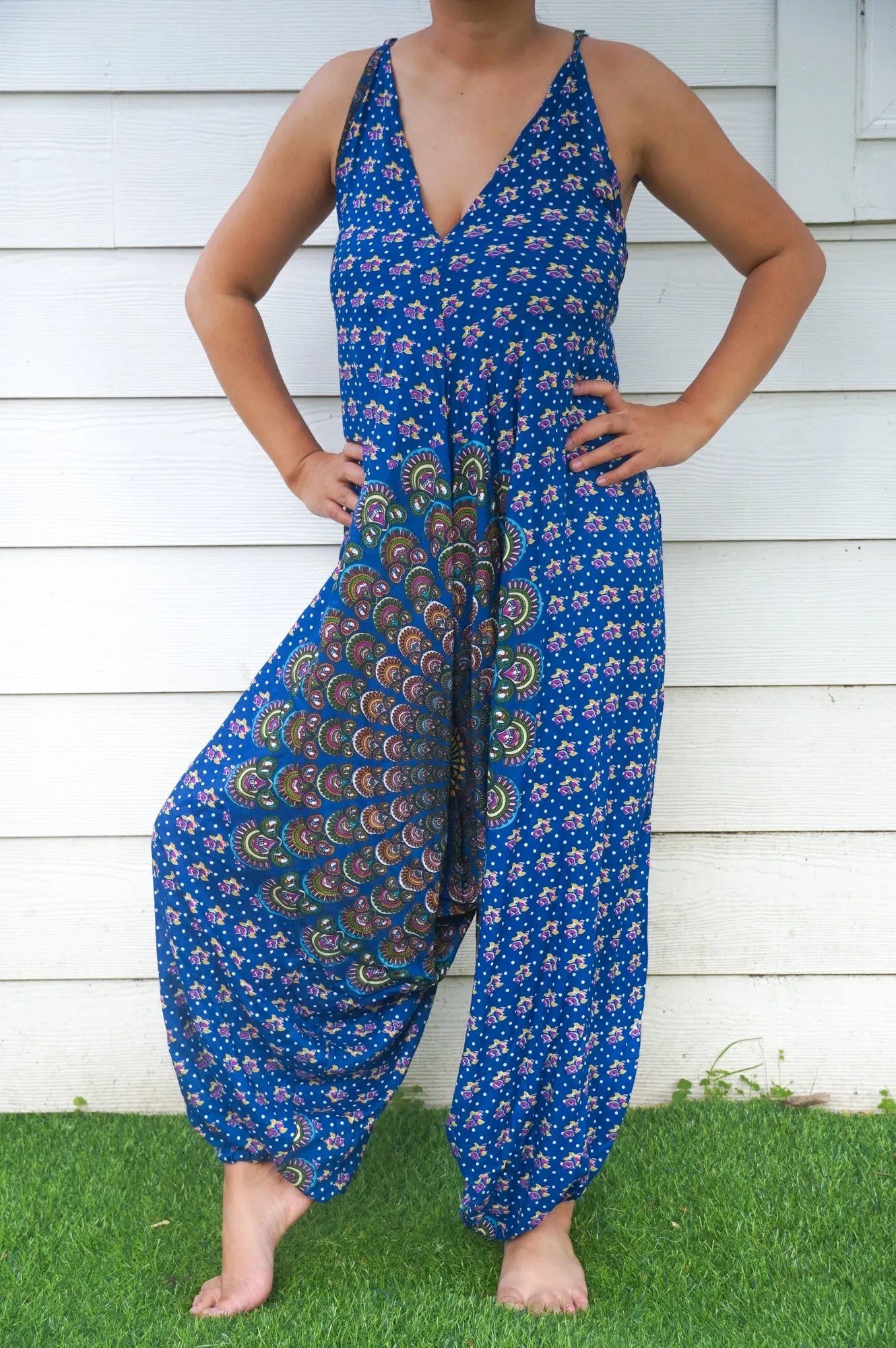 Bohemian Harem Jumpsuit- Blue Chakra