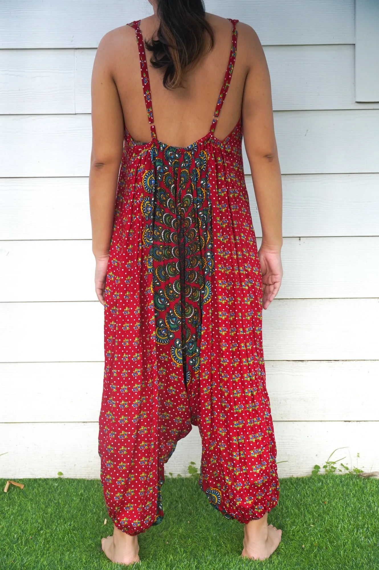 Bohemian Harem Jumpsuit- Red Chakra