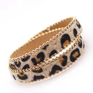 Brown Leopard Wrap Bracelet