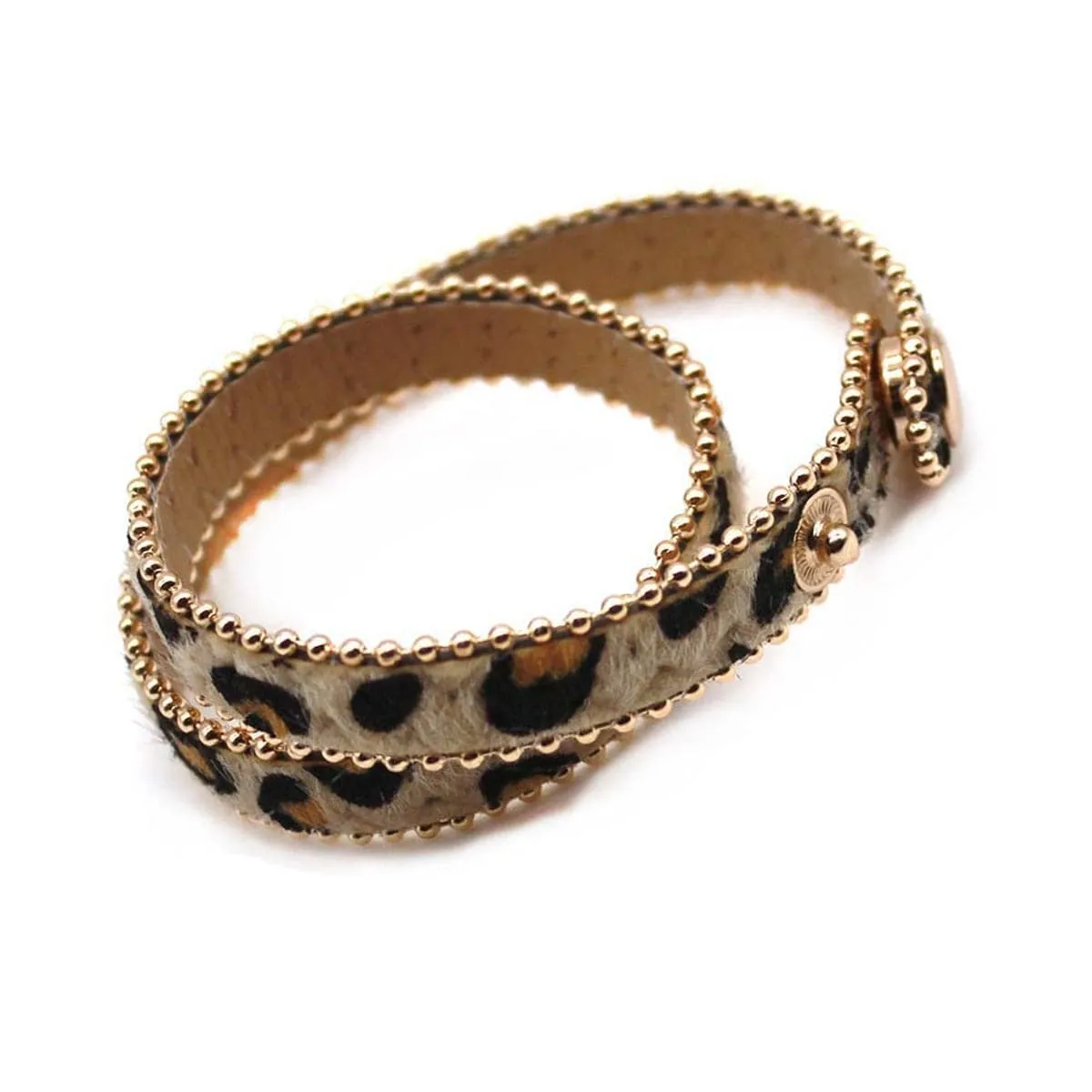 Brown Leopard Wrap Bracelet