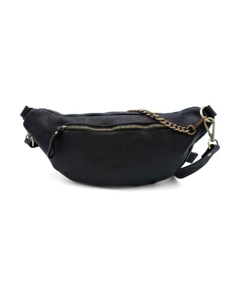 Capri Leather Sling Chain Black