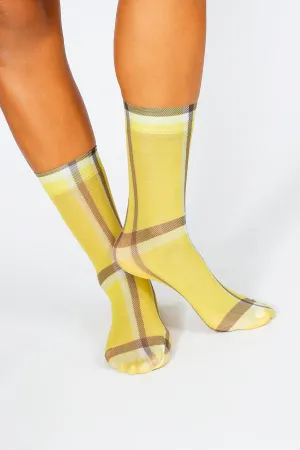 Cher Plaid Nylon Ankle Sock
