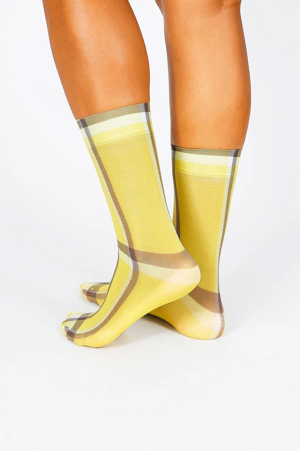 Cher Plaid Nylon Ankle Sock
