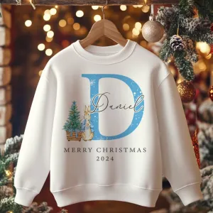 Christmas Peter Rabbit Inspired Boy Personalised Toddler & Kids Sweatshirt
