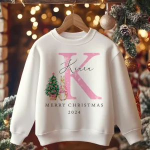 Christmas Peter Rabbit Inspired Girl Personalised Toddler & Kids Sweatshirt