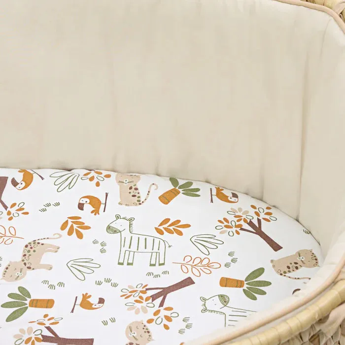 Clair De Lune Savannah Palm Moses Basket & Stand - Sandshell