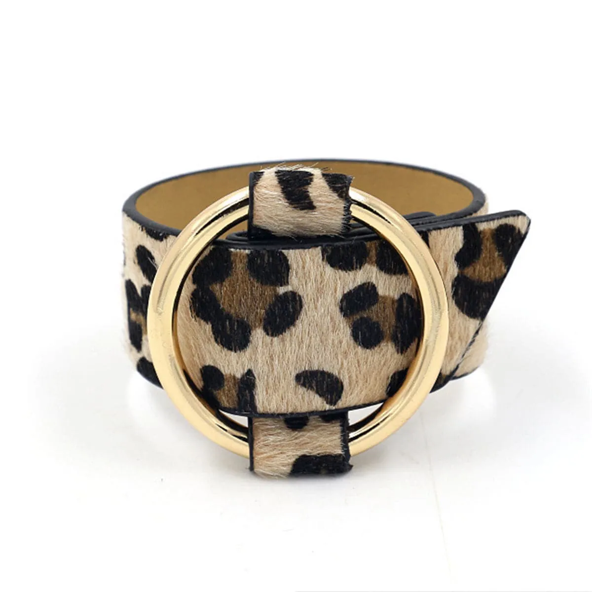 Coffee Polyurethane & 18K Gold-Plated Leopard-Print Bracelet
