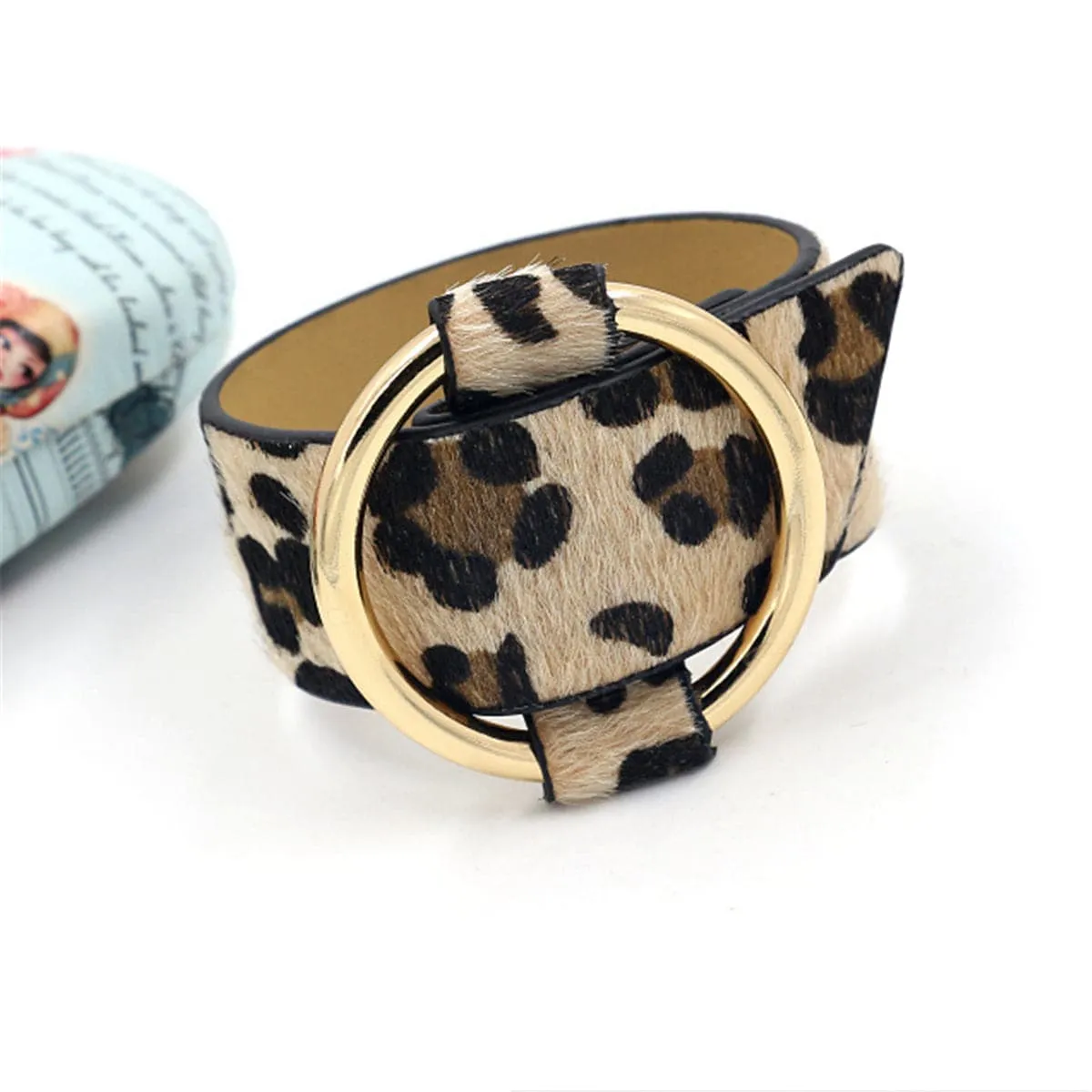 Coffee Polyurethane & 18K Gold-Plated Leopard-Print Bracelet