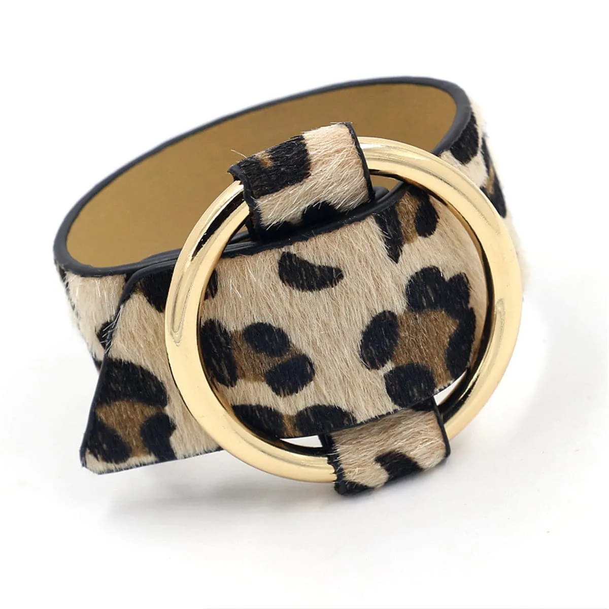 Coffee Polyurethane & 18K Gold-Plated Leopard-Print Bracelet